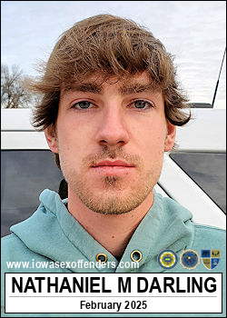 DARLING, NATHANIEL MICHAEL 201 BECKER AVE<br/>OSSSIAN, Iowa, 52161<br/><span class=text-danger>06/02/2025 04:00 pm</span>