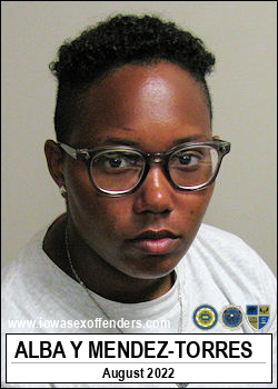 MENDEZ-TORRES, ALBA YADISHA SCOTT CO JAIL<br/>DAVENPORT, Iowa, 52801<br/><span class=text-danger>06/02/2025 05:00 pm</span>