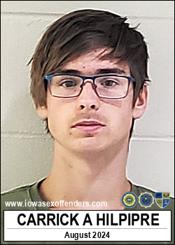 HILPIPRE, CARRICK ANTHONY 245 APPLE AVE<br/>WEBSTER CITY, Iowa, 50595<br/><span class=text-danger>06/02/2025 04:30 pm</span>